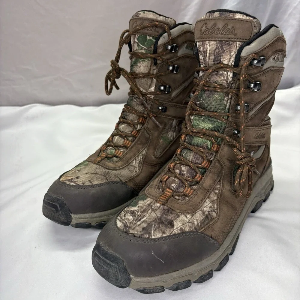 Cabela's Axis Camo Hunting Boots Sz 10.5 D 490g Waterproof TrueTimber Bone Dry